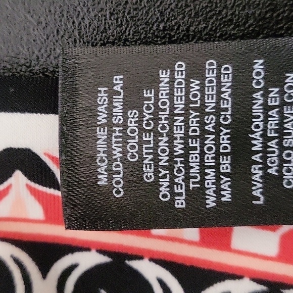 White House Black Market Black and Pink Print Stretchy V-Back Dress - Size S - Picture 11 of 11